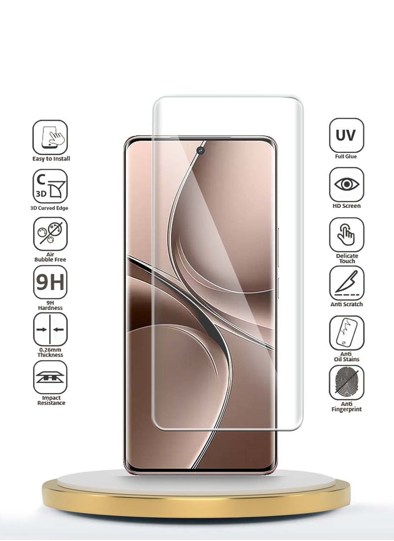 Wtech - vivo V40e 5G 2024 Premium Curved Edges UV Full Glue Full Cover Tempered Glass Screen Protector (MSGUCN)  - Clear - Image 1