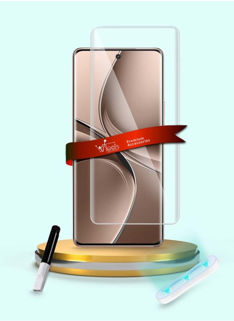 vivo V40e 5G 2024 Premium Curved Edges UV Full Glue Full Cover Tempered Glass Screen Protector (MSGUCN)  - Clear