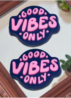 Toy Box 2pcs Good Vibes Only Metal Sticker for Mobile or Any Smooth Surface  - Image 1