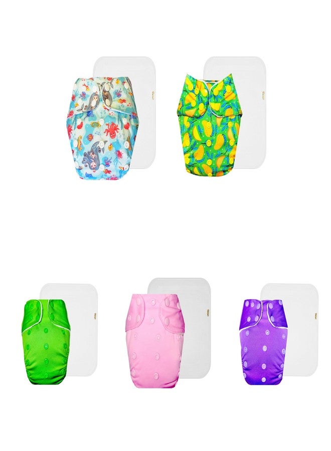 حفاضات دمبلدو القماشية الممتازة مع حشوة قطنية (عبوة من 5) | شعور بالجفاف والراحة | مانعة للتسرب | سريعة الجفاف | ضرورية للاستخدام اليومي | من 3 أشهر إلى 3 سنوات | مناسبة للأطفال من الجنسين - Image 1