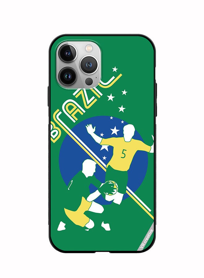 VR CREATIVE Protective Case Cover For Apple iPhone 12 Pro Max Brazil Football Soccer Players Design Multicolour - Image 1