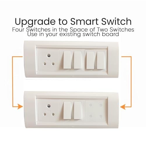 CONBRE SW4 Wi-Fi Smart Modular 4 Gang Touch Switch for Home automation, Energy Monitoring, remote control | Suitable for fan, light & 10A socket | Works with Alexa, google Assistance & Siri (1, Black) - Image 3