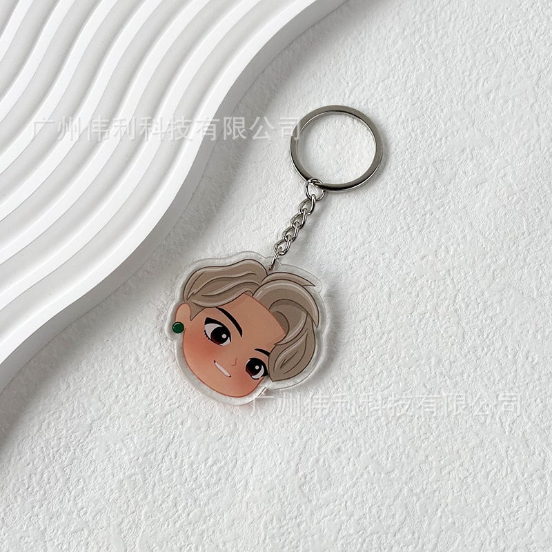 Cartoon Character Shaped Acrylic Keychain Hd Printing Double-Sided Printing Star Acrylic Bts Keychain - Image 1