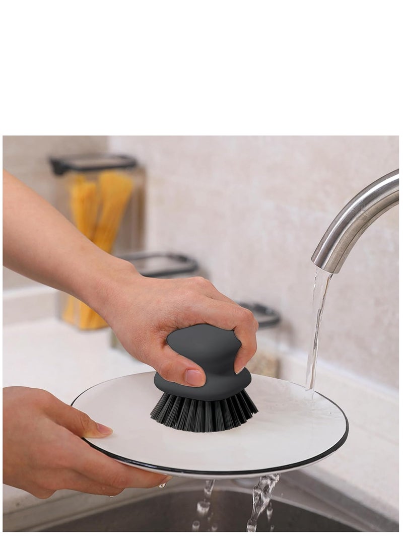 KASTWAVE Dish Brush with Handle, Kitchen Scrub Brushes for Cleaning, Dish Scrubber with Nylon bristles for Sink, Pots, Pans 1Pack  - Image 4