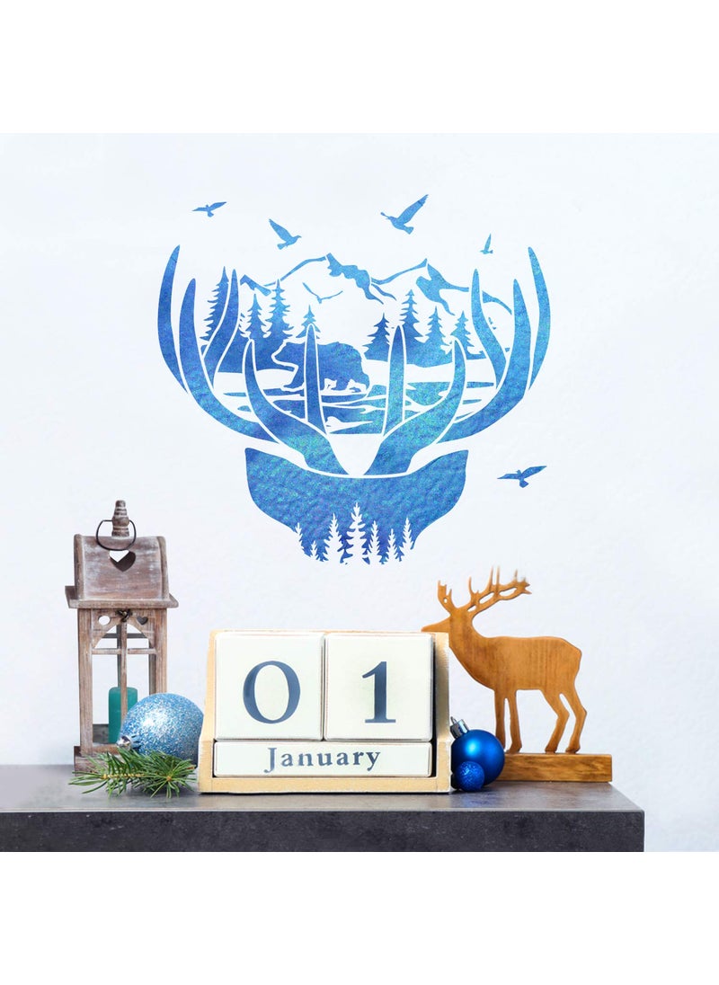 G GSS Designs GSS Designs Mountain Forest Bear Deer Stencil (2 Pack) - Animal Reusable Stencils for Painting on Wood Wall Canvas (12x12Inch) - Tree Birds Stencil for DIY (SL-101)  - Image 4
