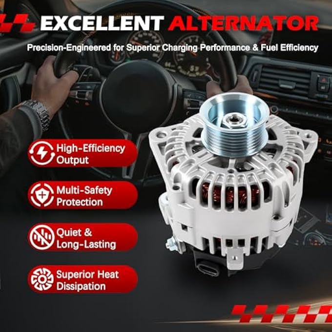 Autodevil 11256 New Alternator Fit for 2008-2015 Titan, 2008-2019 Frontier, 2007-2015 Armada,2008-2012 Pathfinder, 07-15 Xterra, 08-10 QX56, 09-12 Equator, 4.0L 5.6L, Alternator OE 11256N 130Amp 12V - Image 4