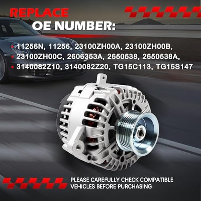Autodevil 11256 New Alternator Fit for 2008-2015 Titan, 2008-2019 Frontier, 2007-2015 Armada,2008-2012 Pathfinder, 07-15 Xterra, 08-10 QX56, 09-12 Equator, 4.0L 5.6L, Alternator OE 11256N 130Amp 12V - Image 3