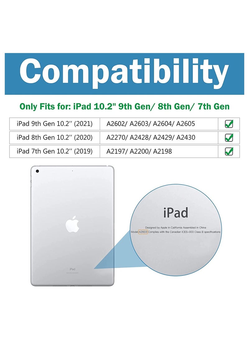 Procases iPad 10.2 Case 2021 9th Gen/ 2020 8th Gen/ 2019 7th Gen Case with Tempered Glass Screen Protector, Slim Stand Hard Shell Protective Smart Cover for 10.2" iPad 9th/8th/7th Generation -Wine - Image 2