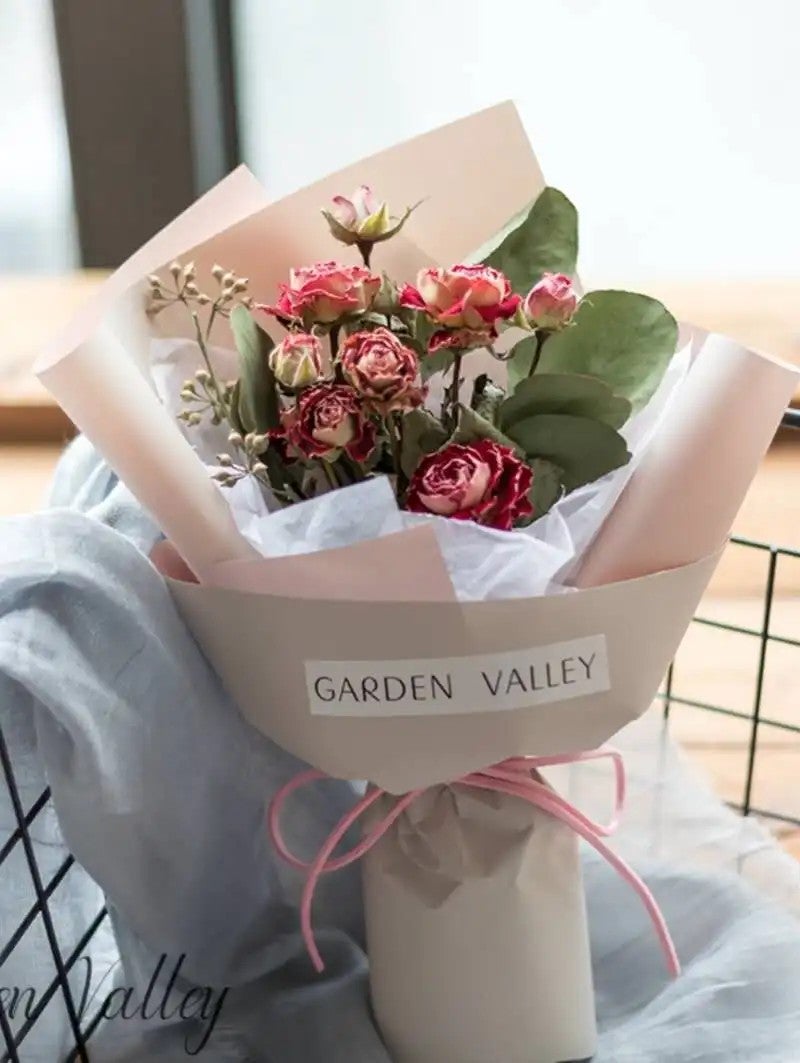 Bluejw Real Preserved Rose Bouquet - Natural Dried Flowers with Babysbreath, Long Lasting Roses for Christmas Decoration & Dried Plants Arrangement - Image 4