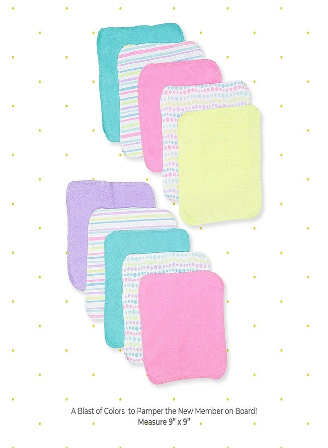 Spasilk Washcloth Wipes Set for Newborn Boys and Girls, Soft Terry Washcloth Set, Pack of 20, Aqua - Image 2