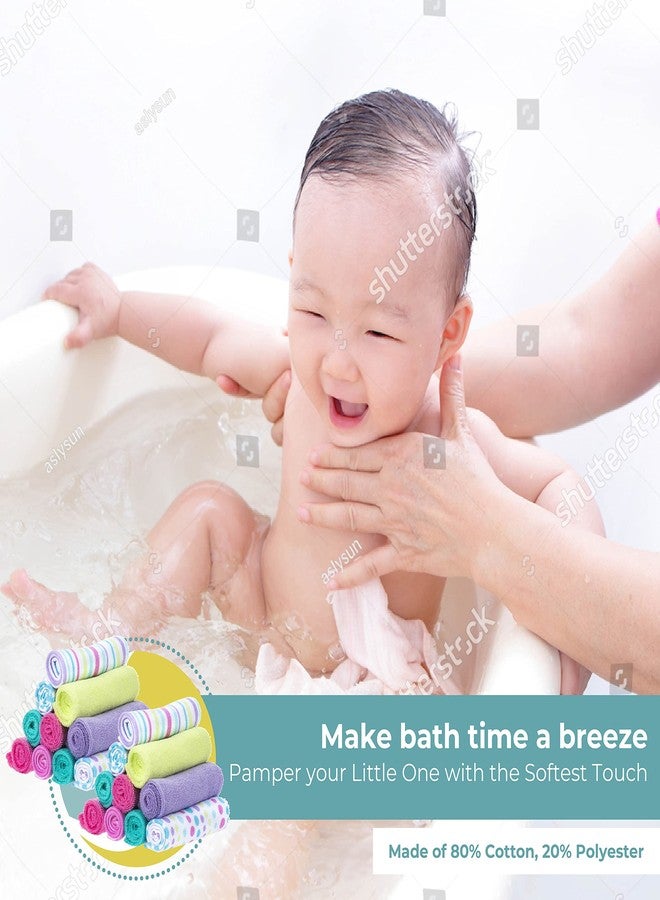 Spasilk Washcloth Wipes Set for Newborn Boys and Girls, Soft Terry Washcloth Set, Pack of 20, Aqua - Image 5