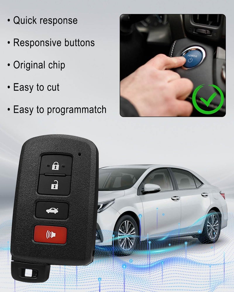 ULZOZN Key Fob Remote Fit for Toyota Camry 2012-2017 Avalon 2013-2018 Corolla 2014-2020 Keyless Entry Remote Control Replace 89904-06140 281451-0020 - Image 4