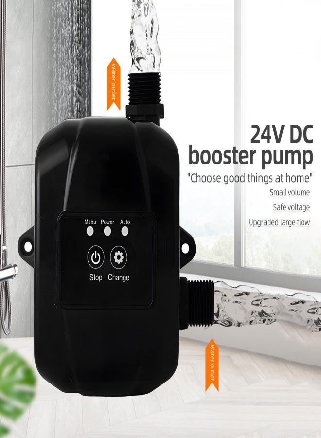 Water Pressure Booster Pump for Home 24V Automatic Shower Water Pressure Booster Silent Water Recirculating Pump with Power Adapter 150W Max Lift 92ft for Sprinklers Shower Kitchen Garden - Image 2