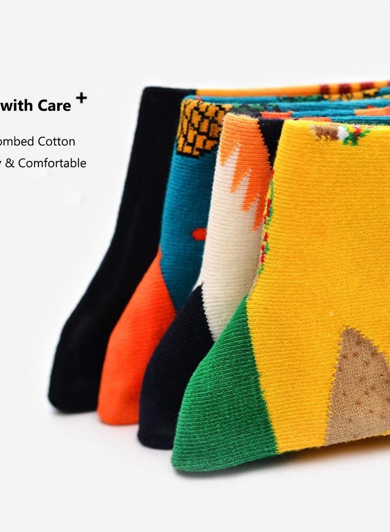 Colorful Men's Novelty Dress Socks - Fun Patterned Cotton Crazy Design Socks for a Stylish and Playful Look! Perfect for Any Occasion! - Image 2