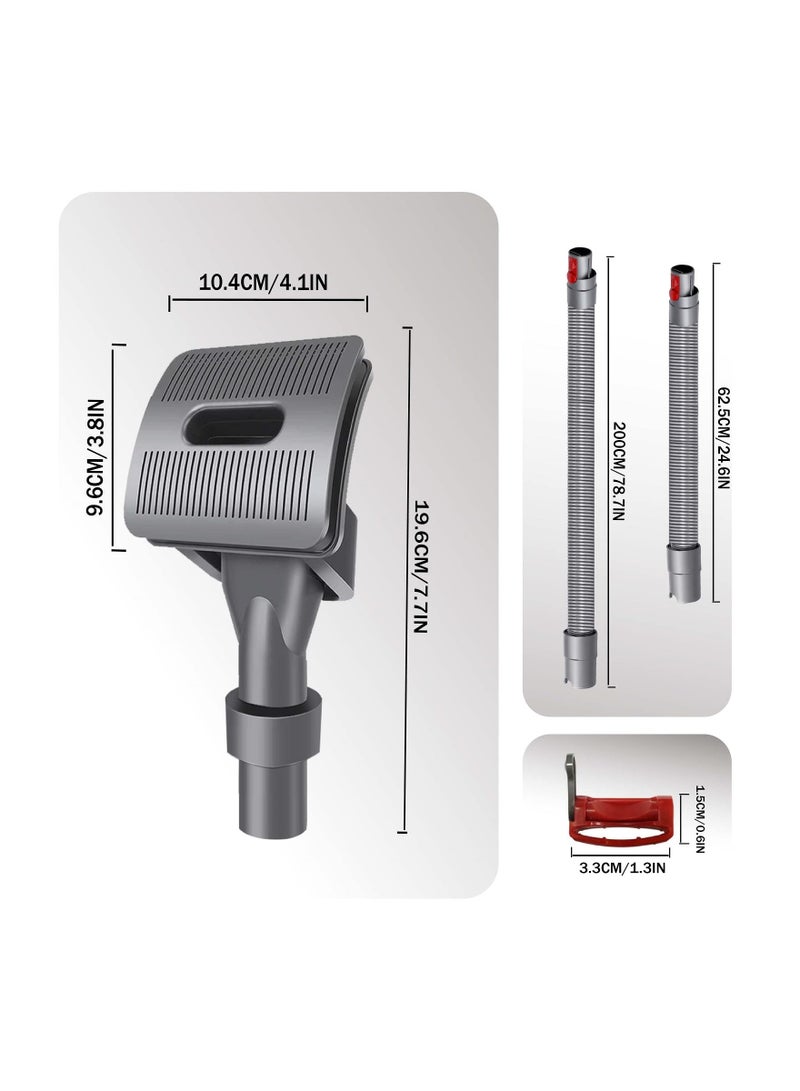 SYOSI فرشاة ملحقات الحيوانات الأليفة SYOSI متوافقة مع مكنسة دايسون V7 V8 V10 V11 V12 V15 مع قفل الزناد (فرشاة + خرطوم تمديد + قفل زناد) - Image 2