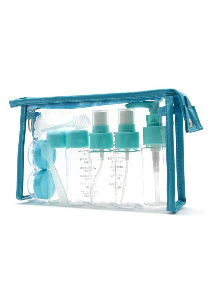 Set of 11 Travel Bottles Kit Portable Travel Cosmetic Dispenser Bottle Set  - Image 1