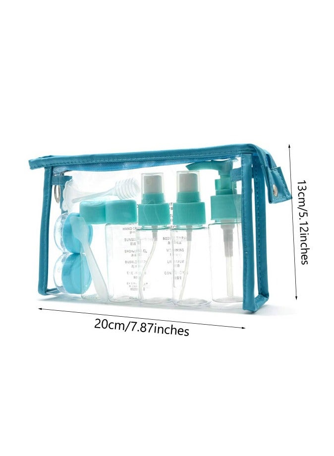 Set of 11 Travel Bottles Kit Portable Travel Cosmetic Dispenser Bottle Set  - Image 4