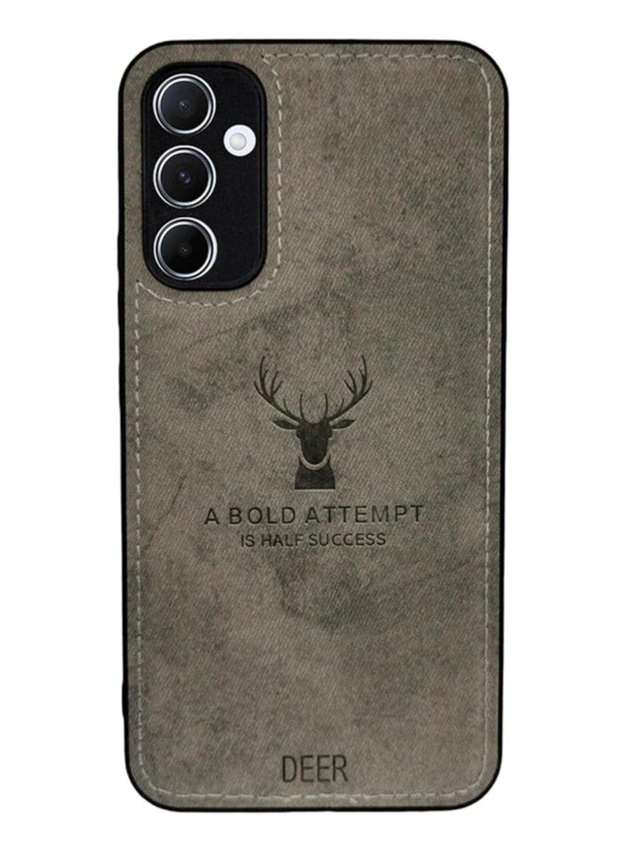 Digital Luxury Soft Texture Patterned Dirt-Resistant Anti-Shock Anti-Fingerprint Full Body TPU Case for Samsung A34 (Gray)