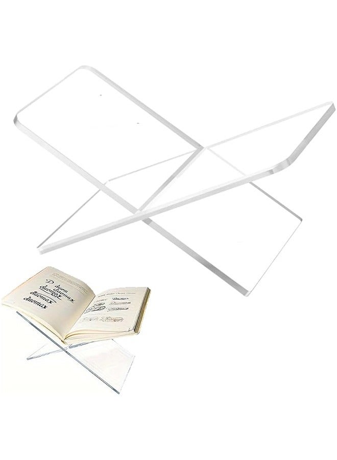 Arabest Acrylic Book Stand, Functional Clear Extra Thick Acrylic Book Display Stand, Book Stand for Reading, Book Holder for Open and Closed Books - Image 1