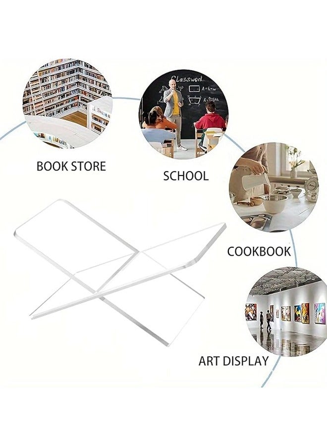 Arabest Acrylic Book Stand, Functional Clear Extra Thick Acrylic Book Display Stand, Book Stand for Reading, Book Holder for Open and Closed Books - Image 2