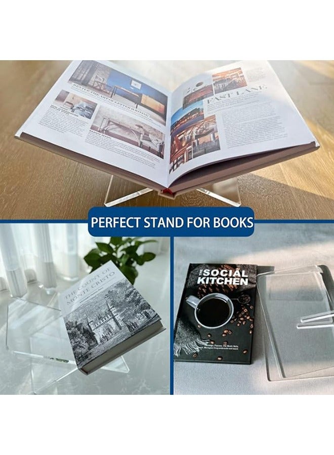 Arabest Acrylic Book Stand, Functional Clear Extra Thick Acrylic Book Display Stand, Book Stand for Reading, Book Holder for Open and Closed Books - Image 4
