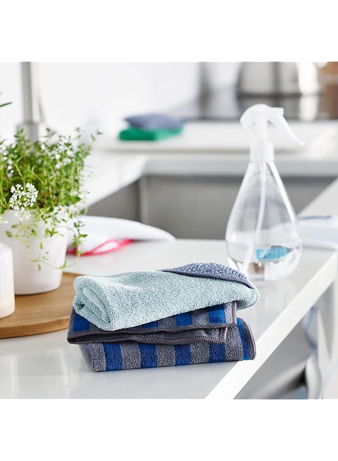 erorex Range And Stovetop Pack Microfiber Cleaning Cloth Blue And Grey - Image 5
