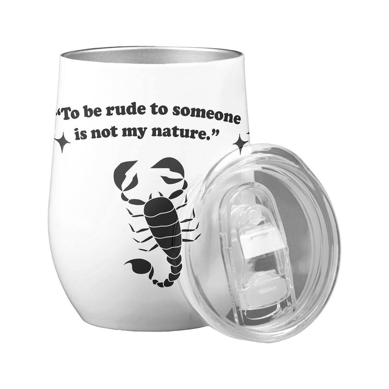 WISHROWS Coffee Mug Wine Tumble With Lid 350ml Stainless Steel Travel Mug Hot Cold Feature Thermal Cup NonSlip Design for Tea Coffee Soda Wine Cocktails Champagne Whiskey Beer - Image 1