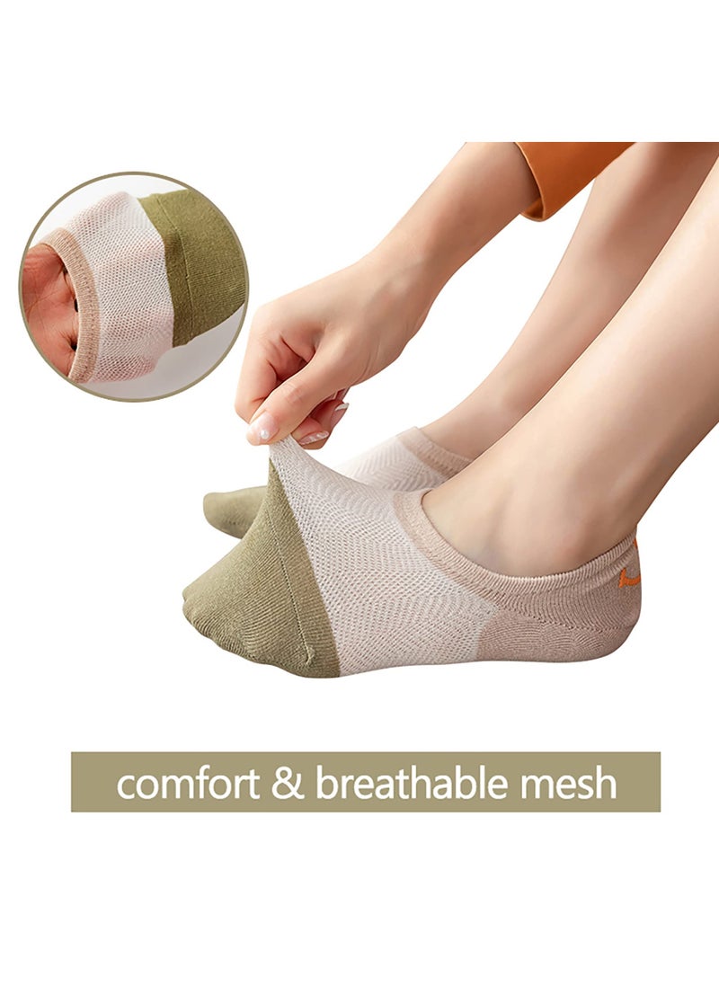 KASTWAVE Women's No-Show Socks 5 Pairs Invisible Cute Socks Women's Low-Cut Socks Hidden Non-Slip Socks Breathable Thin Socks  - Image 3