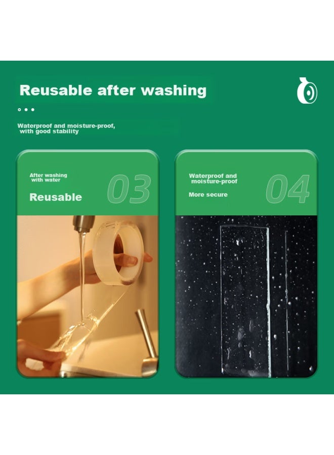 ديلي Deli Strong Nano Tape، شريط لاصق مزدوج غير مرئي، لاصق شفاف، 30 مم * 5 م، علبة فقاعات محسّنة مضادة للغبار، للزوجات ولفات رأس السنة، قابل للغسل وإعادة الاستخدام، 1 لفة، 33612 - Image 2