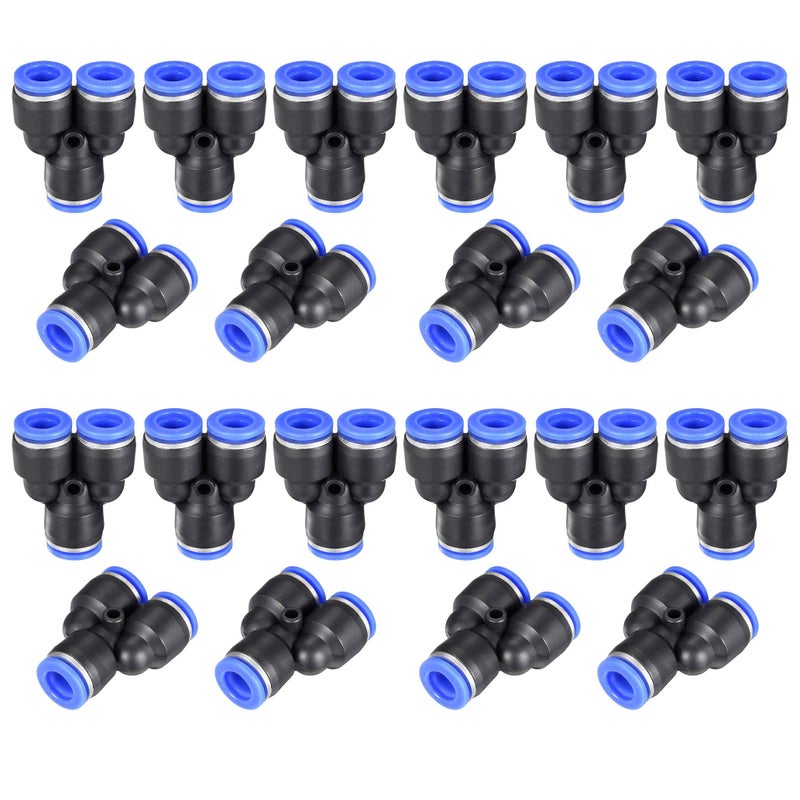 NACX Y Shape Push to Connect Fittings, 10mm (3/8â€) OD, Air line Push Lock Tube Fitting Splitter, 20Pcs