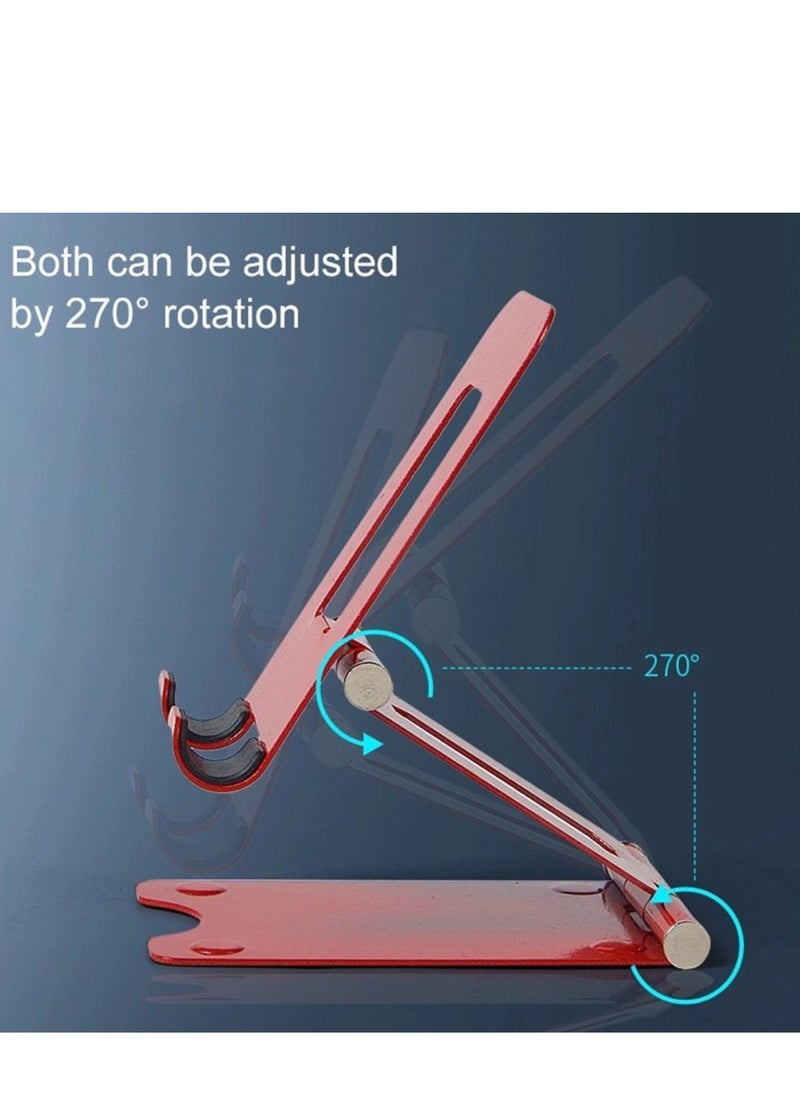 Foldable Phone Holder, 270° Adjustable Viewing Angle, Reserved Charging Port Design, Pocket Size, Silver