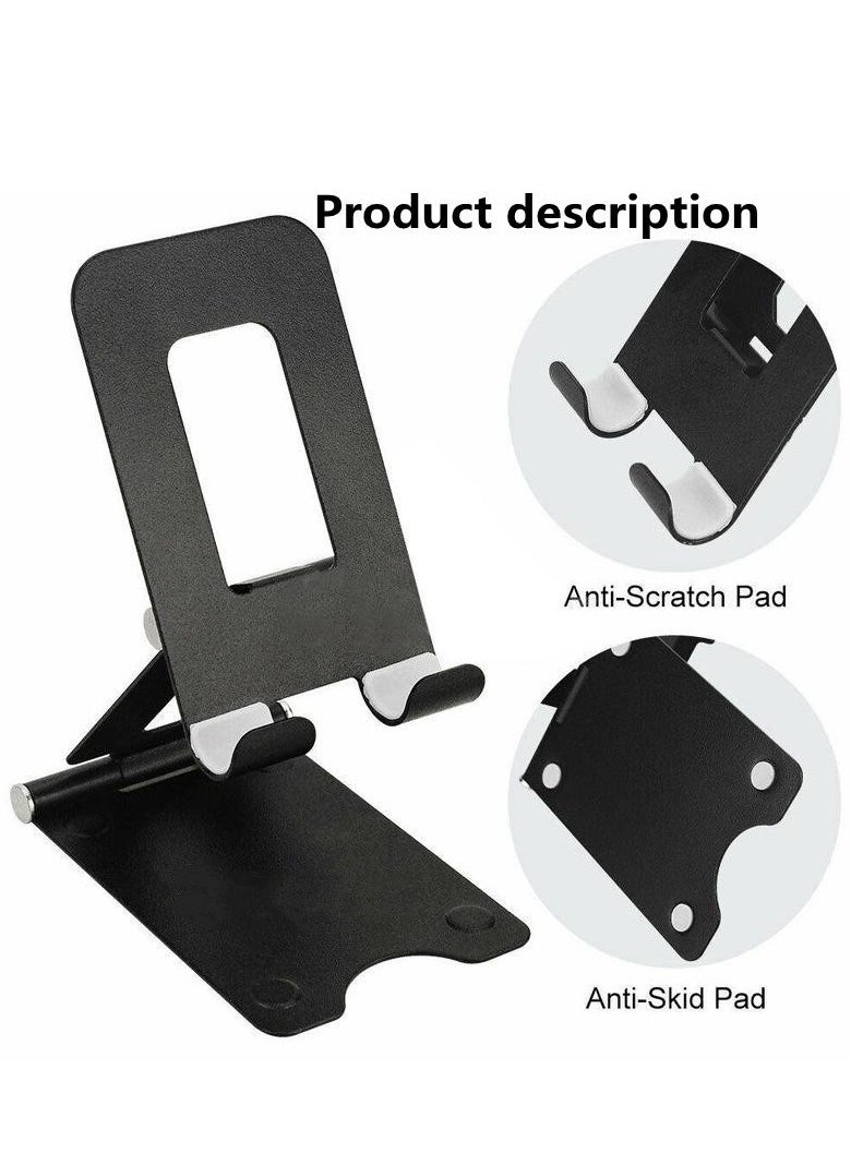 Foldable Phone Holder, 270° Adjustable Viewing Angle, Reserved Charging Port Design, Pocket Size, Silver