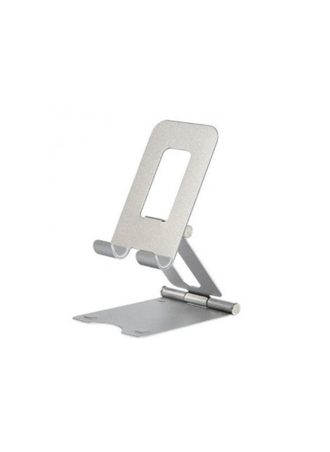 Foldable Phone Holder, 270° Adjustable Viewing Angle, Reserved Charging Port Design, Pocket Size, Silver