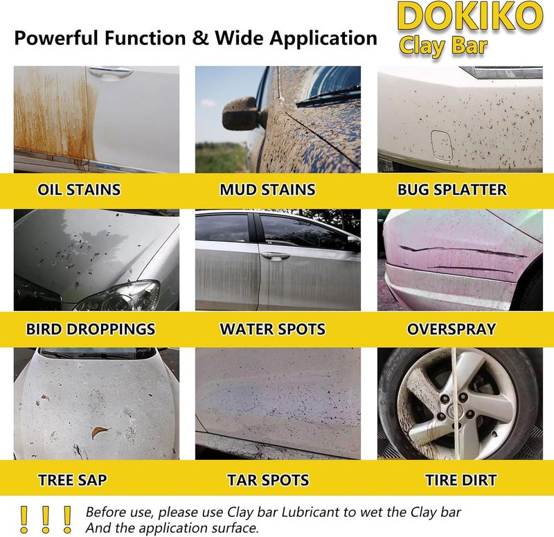 DOKIKO 8 Pack Car Clay Bars Auto Detailing Premium Magic Car Clay Bars Kit | Adsorption Capacity for Car Detailing Car Wash Clean |10 pcs Clay bar Lubricant Tablets (1pcs=16 oz) - Image 2