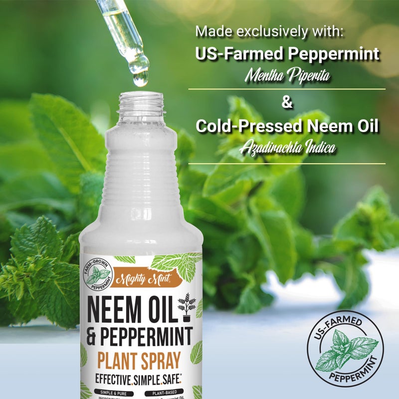 Mighty Mint Neem Oil & Peppermint Cold-Pressed Plant Spray, 16oz - Image 4