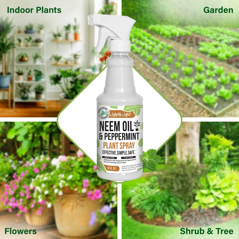 Mighty Mint Neem Oil & Peppermint Cold-Pressed Plant Spray, 16oz - Image 3