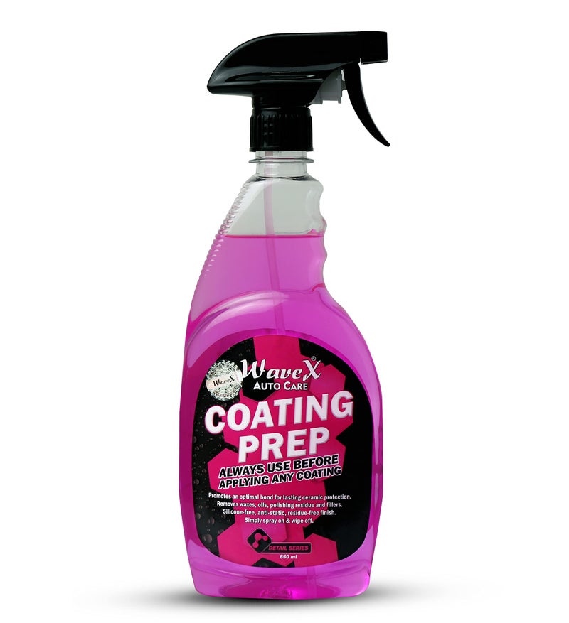 WaveX Pre Ceramic Coating For Car Spray - Coating Prep Pre Treatment Spray 650Ml | Always Use Before Application Of Ceramic Coating For Car | Isopropyl Alcohol Based Formulation, Pink - Image 1