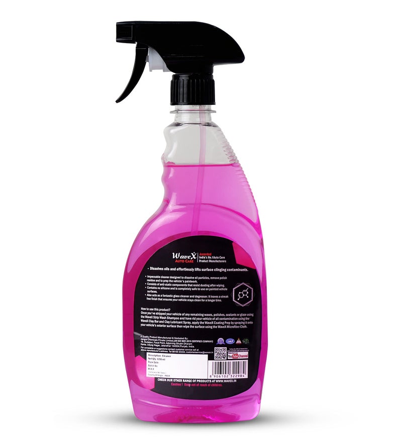 WaveX Pre Ceramic Coating For Car Spray - Coating Prep Pre Treatment Spray 650Ml | Always Use Before Application Of Ceramic Coating For Car | Isopropyl Alcohol Based Formulation, Pink - Image 2