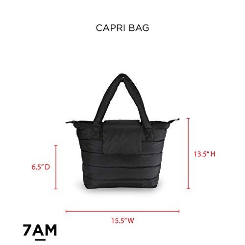 7 A.M 7AM Voyage Baby Diaper Bag – Waterproof Capri Diaper Bag with Crossbody Straps, Multifunctional Baby Travel Bag Tote with Stroller Straps | (Black) - Image 5
