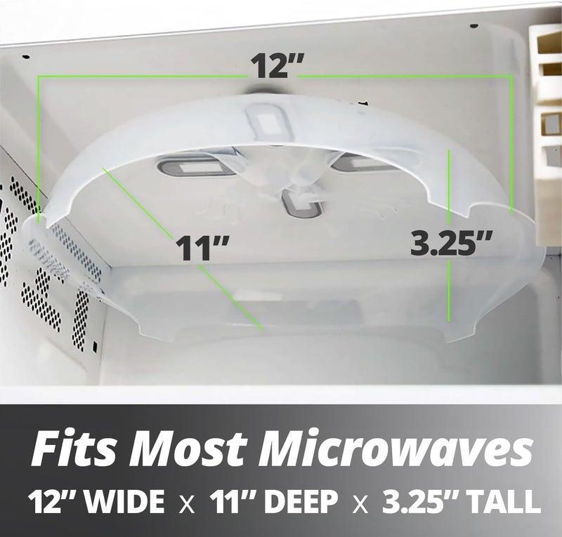 HOVER COVER Magnetic Splatter Cover, 12-Inch Clear BPA-Free Food Lid, Vented Plate Guard with Steam Vents, Anti-Splash Microwave Lid, Dishwasher Safe, Space-Saving Magnetic Storage - Graphite - Image 2