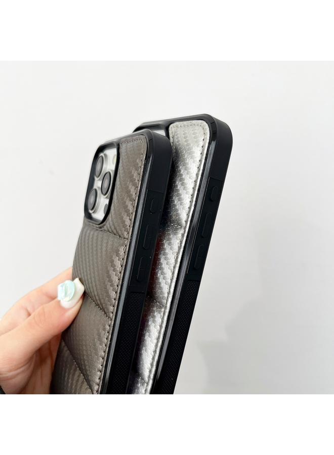 S-TOP Case For iPhone 16 Pro Max Carbon Fiber Texture Down Jacket Phone Case - Image 4