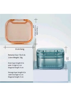 Generic Dental Case, Braces Box, Denture Cleaning Box Blue  - Image 4