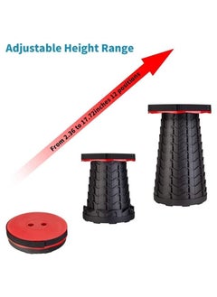 Generic Upgraded-Portable Collapsible Folding Stool, Retractable Telescoping Foldable Camping Stool for Adults for Outdoor Fishing Hiking Gardening Travel BBQ Red.  - Image 5