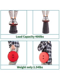 Generic Upgraded-Portable Collapsible Folding Stool, Retractable Telescoping Foldable Camping Stool for Adults for Outdoor Fishing Hiking Gardening Travel BBQ Red.  - Image 4