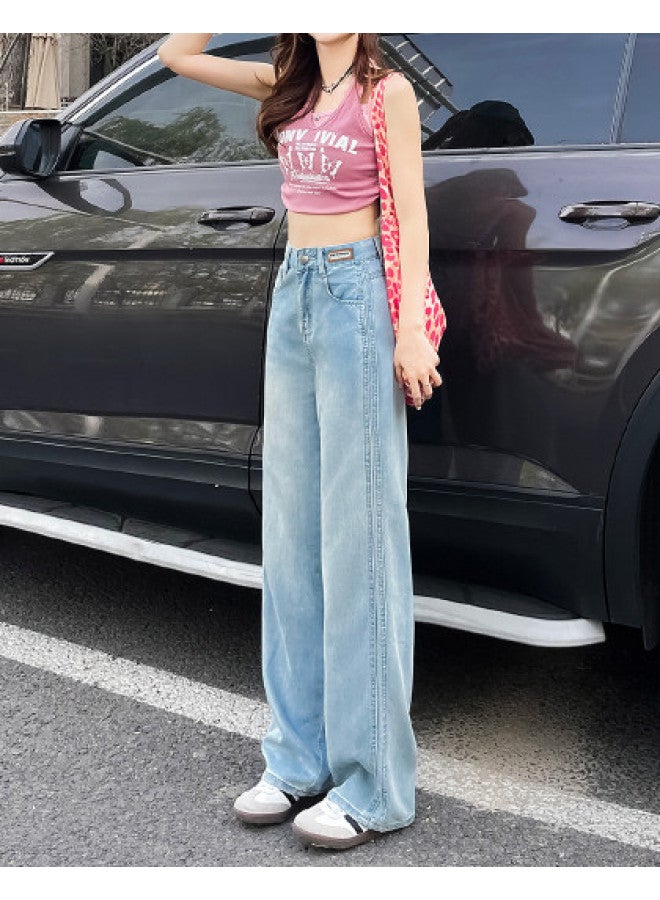 EPTISON vintage Washed Women's Jeans - 2025 Summer Thin Comfortable Floor-length Wide-leg Pants - Image 1