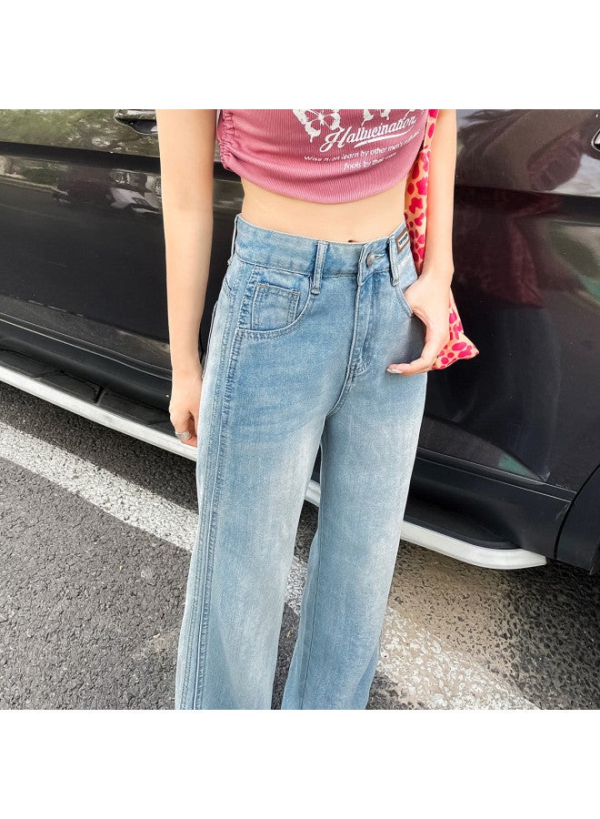 EPTISON vintage Washed Women's Jeans - 2025 Summer Thin Comfortable Floor-length Wide-leg Pants - Image 4