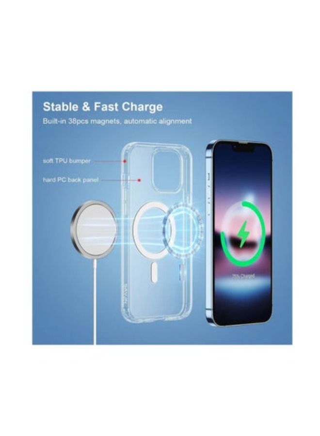ACLIX Magnetic Wireless Charging Clear Case designed for iPhone 13 Pro max Hard PC Crystal Cover Compatible with Megsafe - Image 2