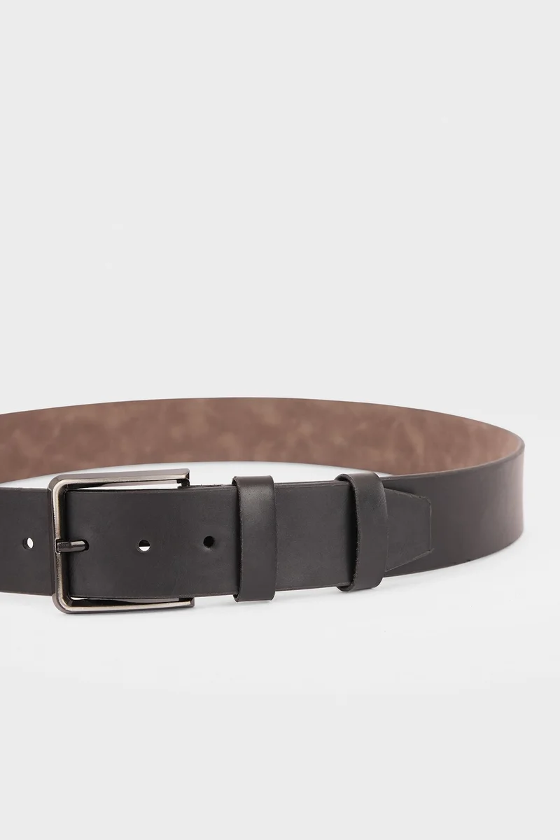 ديفاكتو Man Rectangle Clasp Faux Leather Denim Belt