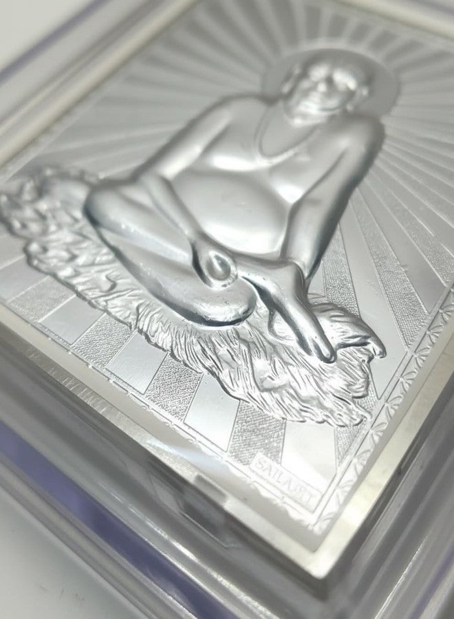 ARTSMINE 999 Silver Swami Samarth Frame | Pure Silver Sheet with Acrylic Stand|With Purity Certificate|Ideal for Pooja Room, Corporate & Diwali Gift - 1 Unit (11 × 9 CM) - Image 5