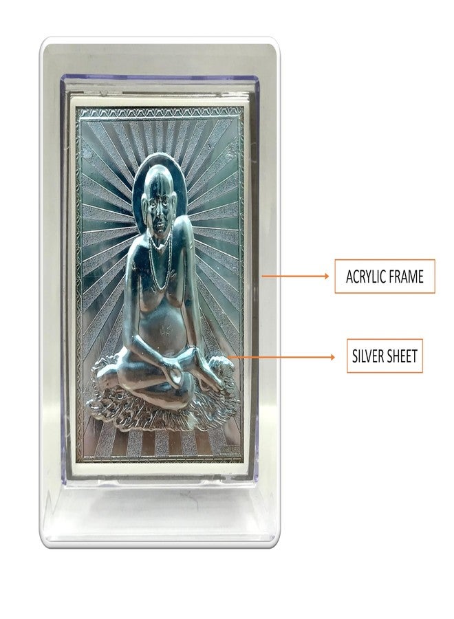 ARTSMINE 999 Silver Swami Samarth Frame | Pure Silver Sheet with Acrylic Stand|With Purity Certificate|Ideal for Pooja Room, Corporate & Diwali Gift - 1 Unit (11 × 9 CM) - Image 3